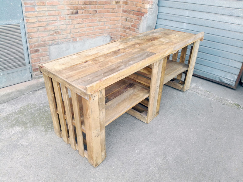 mostrador estanteria taller cocina madera 82.5-88.2x198x66.7 1u